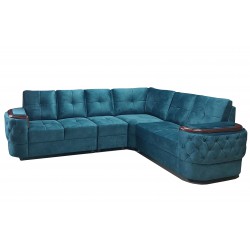 Blue recron sofa